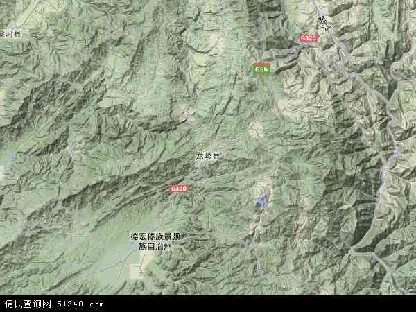 龙陵县地形图 - 龙陵县地形图高清版 - 2024年龙陵县地形图