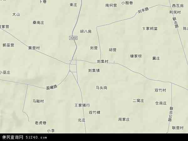 刘集镇地形图 - 刘集镇地形图高清版 - 2024年刘集镇地形图