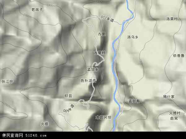 孟甘乡地形图 - 孟甘乡地形图高清版 - 2024年孟甘乡地形图