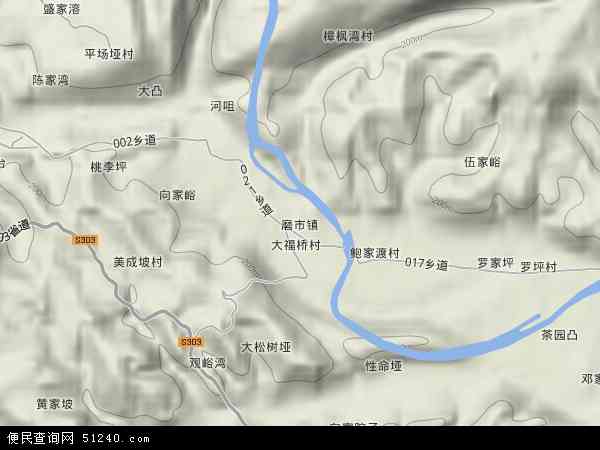 磨市镇地形图 - 磨市镇地形图高清版 - 2024年磨市镇地形图