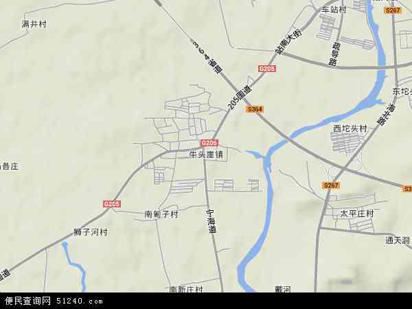 牛头崖镇地形图 - 牛头崖镇地形图高清版 - 2024年牛头崖镇地形图