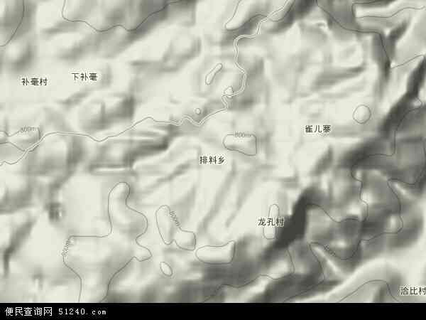 排料乡地形图 - 排料乡地形图高清版 - 2024年排料乡地形图