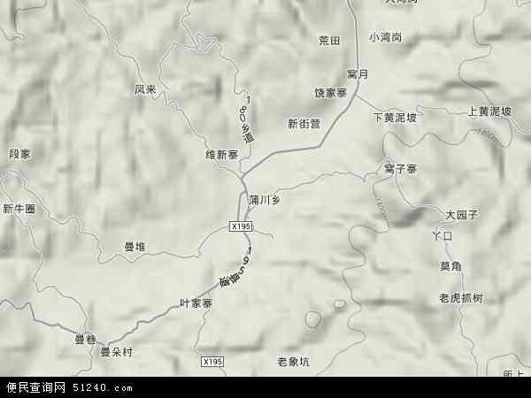 蒲川乡地形图 - 蒲川乡地形图高清版 - 2024年蒲川乡地形图