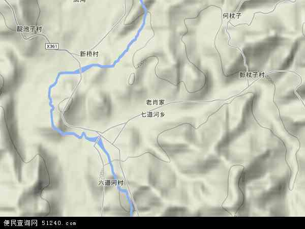 七道河乡地形图 - 七道河乡地形图高清版 - 2024年七道河乡地形图