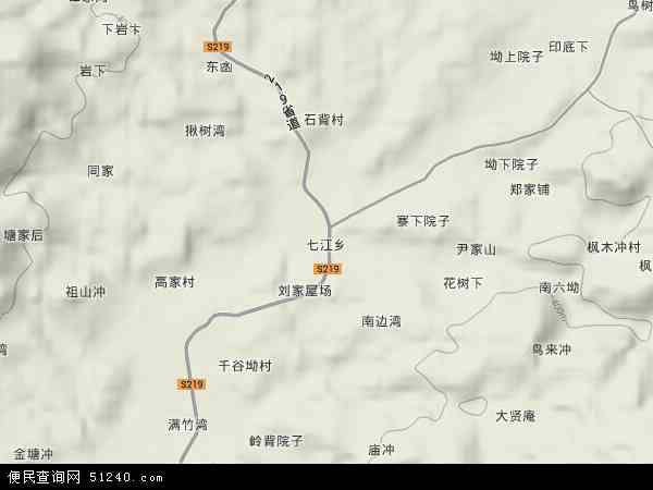 七江乡地形图 - 七江乡地形图高清版 - 2024年七江乡地形图