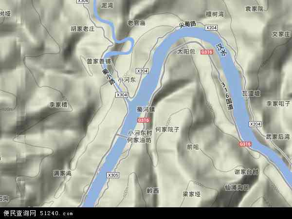 蜀河镇地形图 - 蜀河镇地形图高清版 - 2024年蜀河镇地形图