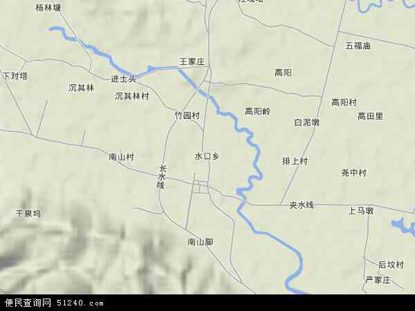 水口乡地形图 - 水口乡地形图高清版 - 2024年水口乡地形图