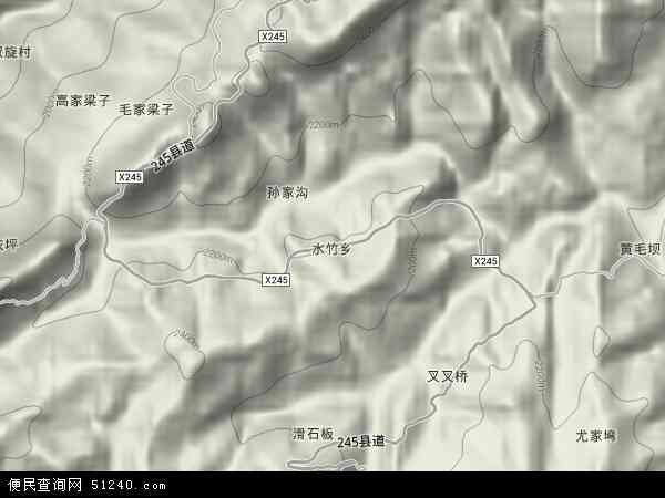 水竹乡地形图 - 水竹乡地形图高清版 - 2024年水竹乡地形图