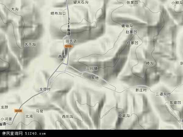 三川镇地形图 - 三川镇地形图高清版 - 2024年三川镇地形图