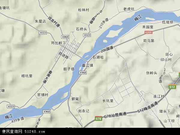 畲江镇地形图 - 畲江镇地形图高清版 - 2024年畲江镇地形图