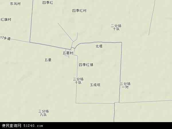 四季红镇地形图 - 四季红镇地形图高清版 - 2024年四季红镇地形图