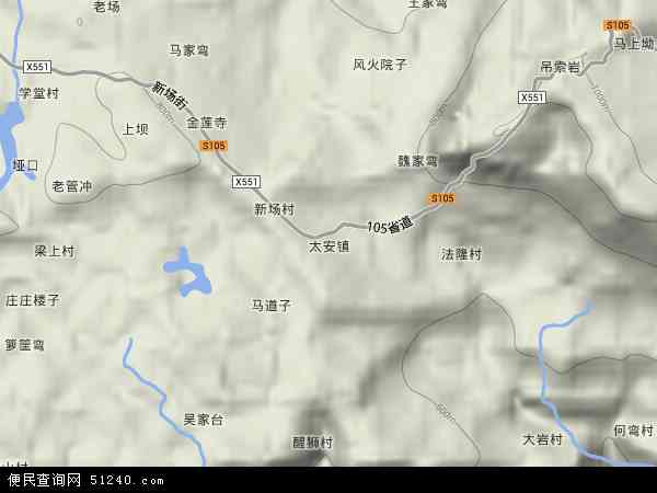 太安镇地形图 - 太安镇地形图高清版 - 2024年太安镇地形图