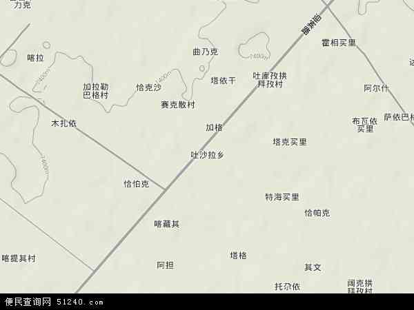 吐沙拉乡地形图 - 吐沙拉乡地形图高清版 - 2024年吐沙拉乡地形图