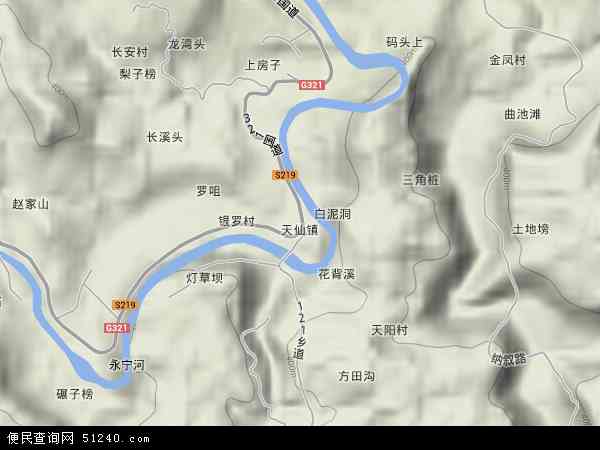 天仙镇地形图 - 天仙镇地形图高清版 - 2024年天仙镇地形图