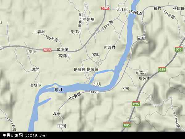 佗城镇地形图 - 佗城镇地形图高清版 - 2024年佗城镇地形图