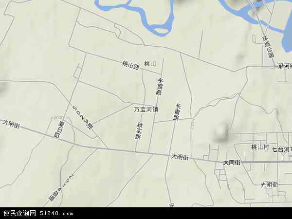 万宝河镇地形图 - 万宝河镇地形图高清版 - 2024年万宝河镇地形图