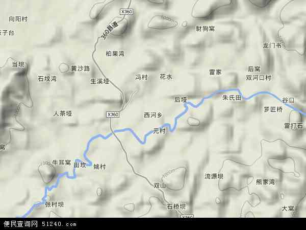 西河乡地形图 - 西河乡地形图高清版 - 2024年西河乡地形图