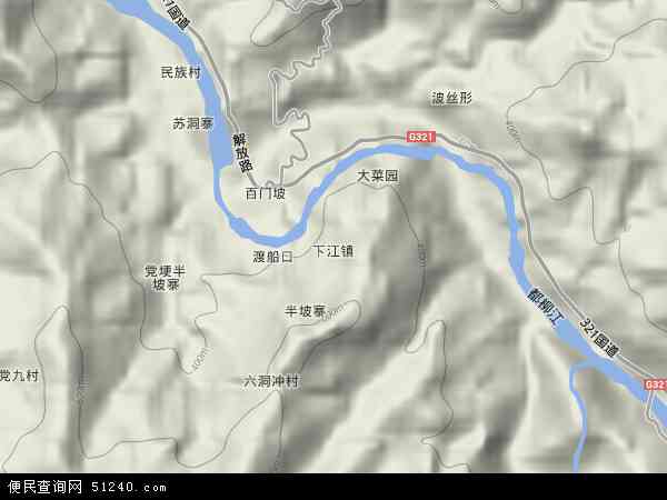 下江镇地形图 - 下江镇地形图高清版 - 2024年下江镇地形图