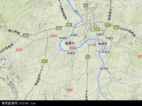 湘潭县地形图 - 湘潭县地形图高清版 - 2024年湘潭县地形图