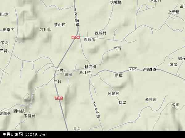 新江镇地形图 - 新江镇地形图高清版 - 2024年新江镇地形图
