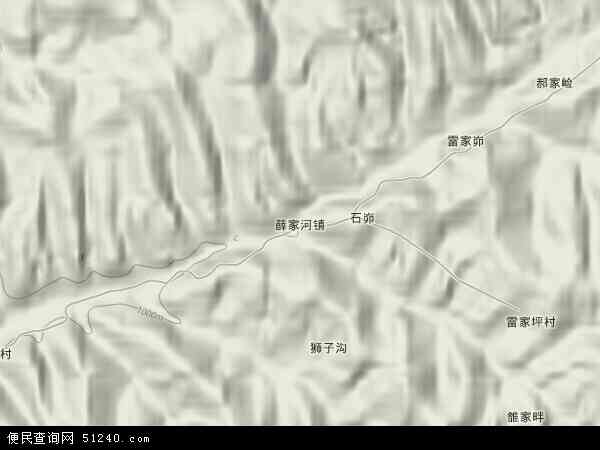 薛家河镇地形图 - 薛家河镇地形图高清版 - 2024年薛家河镇地形图