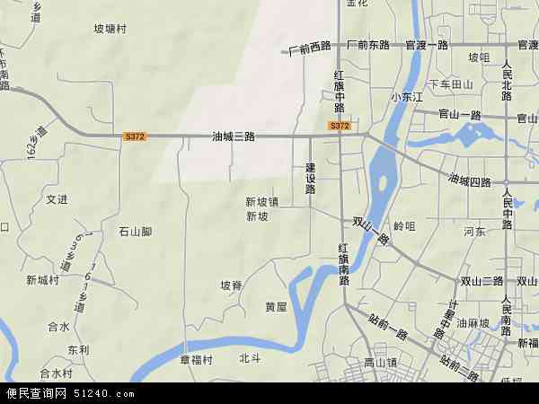 新坡镇地形图 - 新坡镇地形图高清版 - 2024年新坡镇地形图