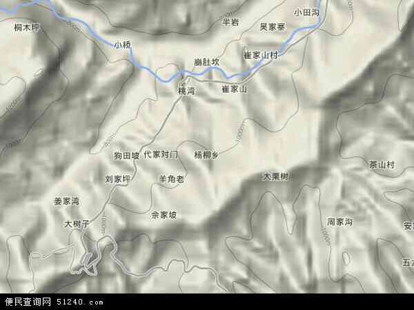 杨柳乡地形图 - 杨柳乡地形图高清版 - 2024年杨柳乡地形图