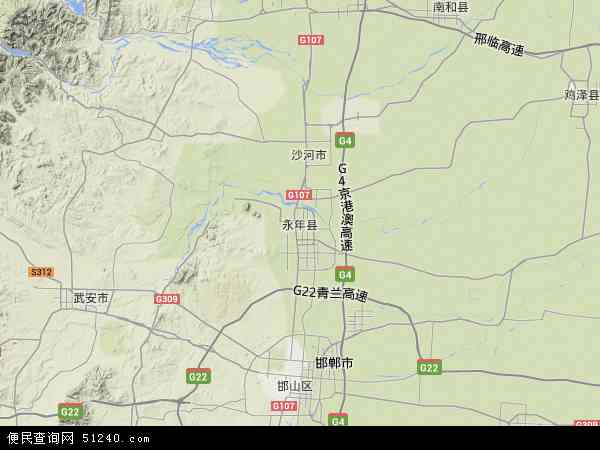 永年县地形地图