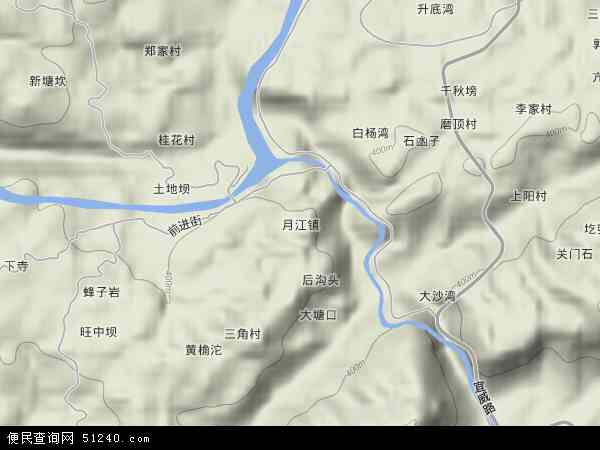 月江镇地形图 - 月江镇地形图高清版 - 2024年月江镇地形图
