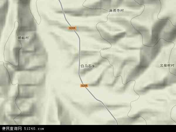 白马石乡地形图 - 白马石乡地形图高清版 - 2024年白马石乡地形图
