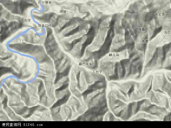 藏巴哇乡地形图 - 藏巴哇乡地形图高清版 - 2024年藏巴哇乡地形图