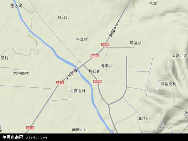 川口乡地形图 - 川口乡地形图高清版 - 2024年川口乡地形图