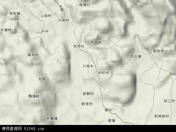 川岩乡地形图 - 川岩乡地形图高清版 - 2024年川岩乡地形图