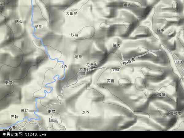 花香乡地形图 - 花香乡地形图高清版 - 2024年花香乡地形图