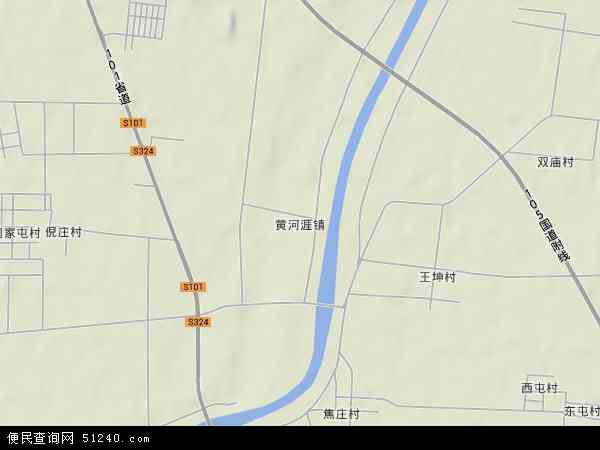 黄河涯镇地形图 - 黄河涯镇地形图高清版 - 2024年黄河涯镇地形图