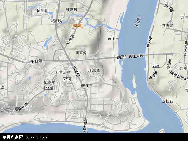 江北城地形图 - 江北城地形图高清版 - 2024年江北城地形图
