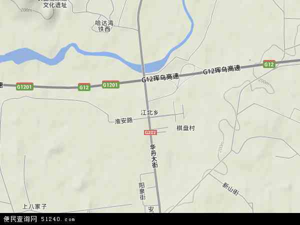 江北乡地形图 - 江北乡地形图高清版 - 2024年江北乡地形图