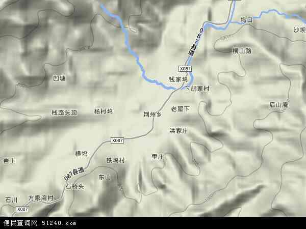 荆州乡地形图 - 荆州乡地形图高清版 - 2024年荆州乡地形图