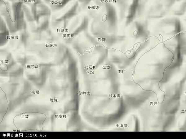 九江乡地形图 - 九江乡地形图高清版 - 2024年九江乡地形图