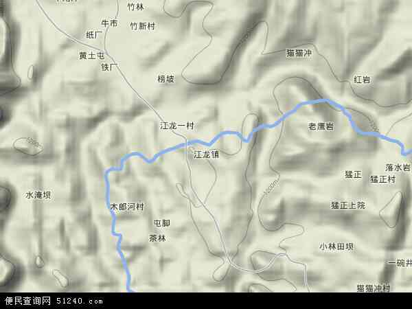 江龙镇地形图 - 江龙镇地形图高清版 - 2024年江龙镇地形图
