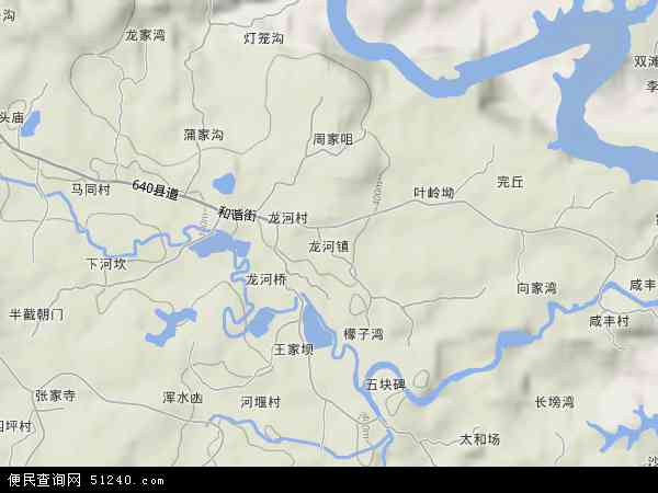 龙河镇地形图 - 龙河镇地形图高清版 - 2024年龙河镇地形图