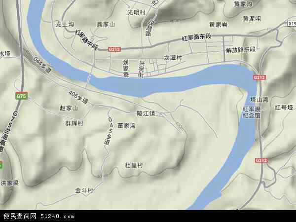 陵江镇地形图 - 陵江镇地形图高清版 - 2021年陵江镇地形图