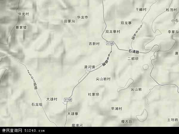 清河镇地形图 - 清河镇地形图高清版 - 2024年清河镇地形图
