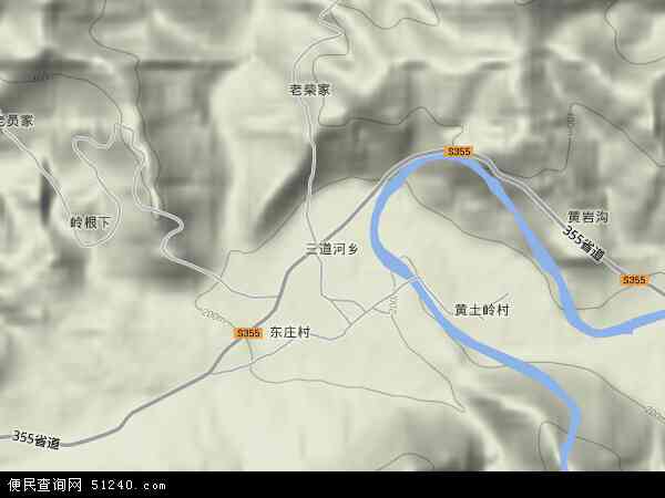 三道河乡地形图 - 三道河乡地形图高清版 - 2024年三道河乡地形图