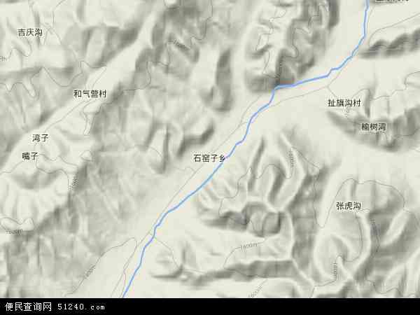 石窑子乡地形图 - 石窑子乡地形图高清版 - 2024年石窑子乡地形图