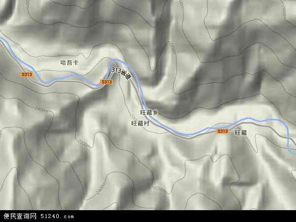 旺藏乡地形图 - 旺藏乡地形图高清版 - 2024年旺藏乡地形图