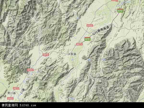 兴安县地形图 - 兴安县地形图高清版 - 2024年兴安县地形图