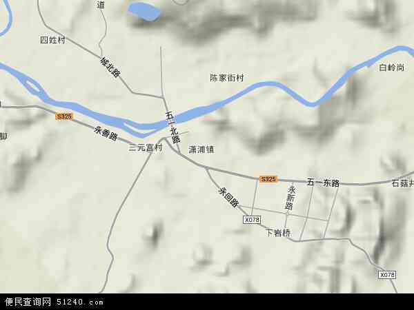 潇浦镇地形图 - 潇浦镇地形图高清版 - 2024年潇浦镇地形图