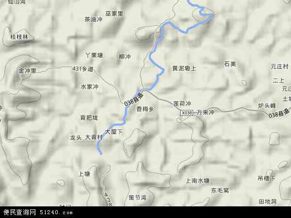 香梅乡地形图 - 香梅乡地形图高清版 - 2024年香梅乡地形图