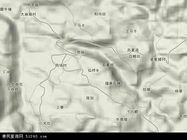 仙桥乡地形图 - 仙桥乡地形图高清版 - 2024年仙桥乡地形图